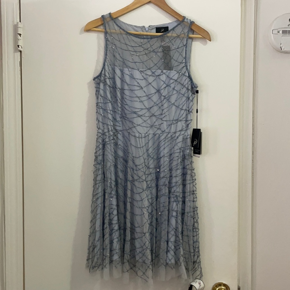 Beaded blue cocktail dress, size 6 Adrianna Papell from Bloomingdales